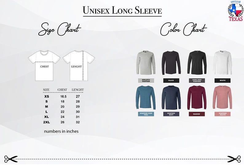 a long sleeved shirt with different colors and sizes