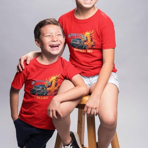 Custom Monster Truck Family Matching Birthday Party Shirt, Birthday Boy Monster Truck Shirt, Monster Truck Party Gift For Kids