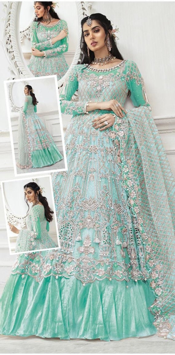 Pakistani Indian Wedding Dresses Embroidery Bridal Maxi Long Etsy