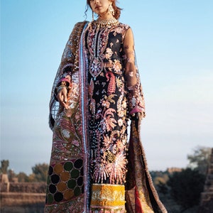 Latest Pakistani Black Wedding Dresses Embroidery Clothes Indian Dress ...