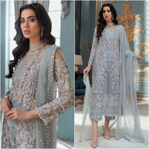 Latest Pakistani Wedding Dresses Embroidery Clothes Indian - Etsy UK