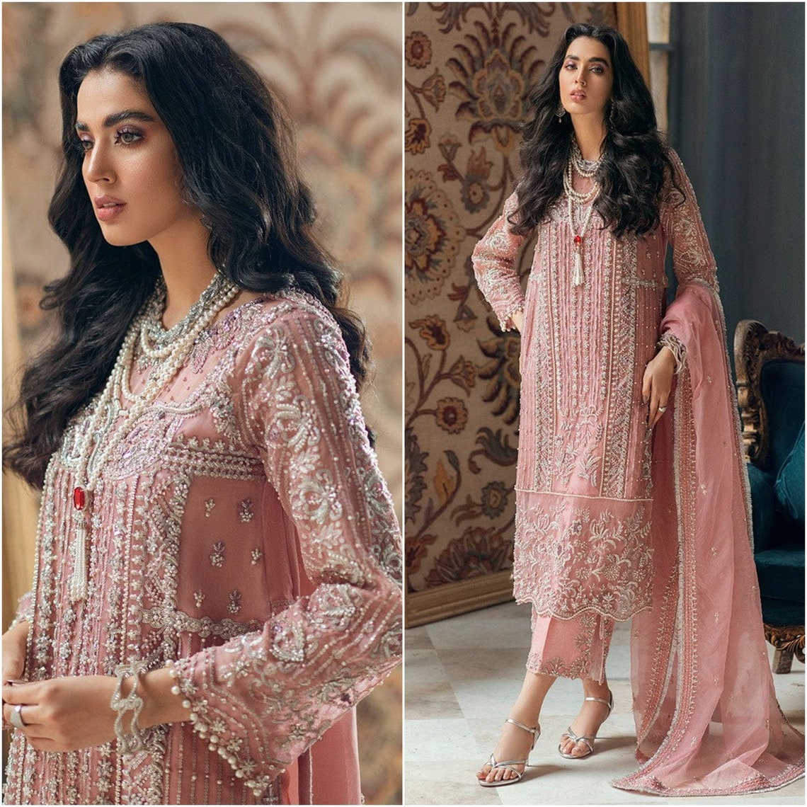 Latest Pakistani Wedding Dresses Embroidery Clothes Indian Etsy UK