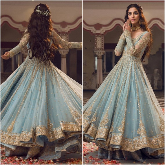 Pakistani Bridal Pishwas Wedding Dresses Embroidery Clothes - Etsy UK