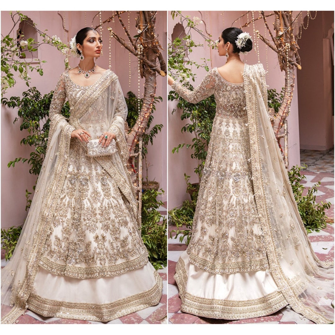 Custom Stitched Pakistani Indian Wedding Bridal Dresses Embroidery Maxi ...