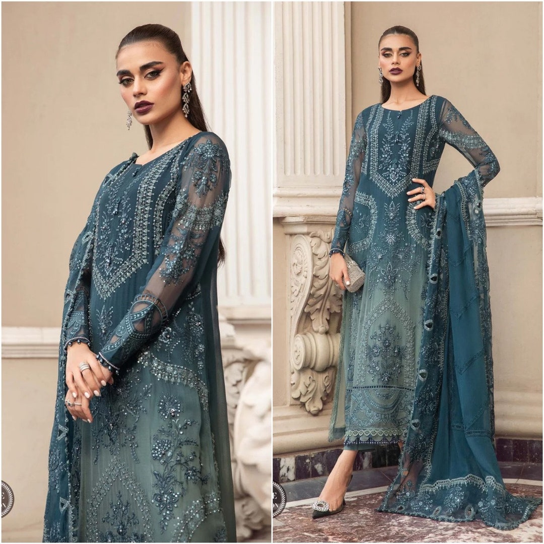 Pakistani Wedding Guest Dresses Long Shirt Style Embroidery Etsy UK