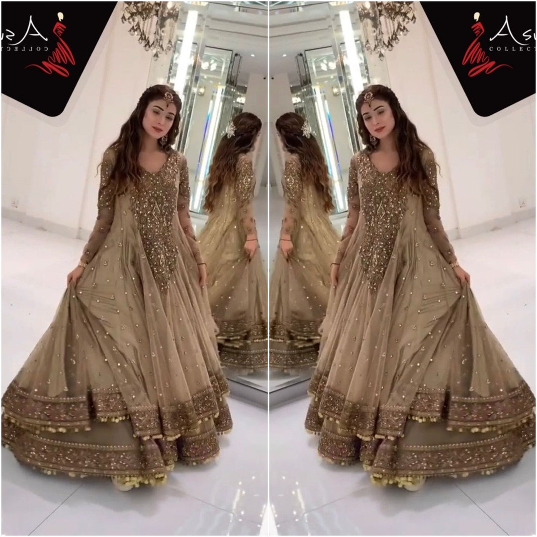 Pakistani Wedding Dress Embroidery Clothes Indian Bridal - Etsy