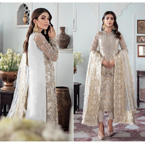 Latest Pakistani Wedding Dresses Embroidery Clothes Indian - Etsy