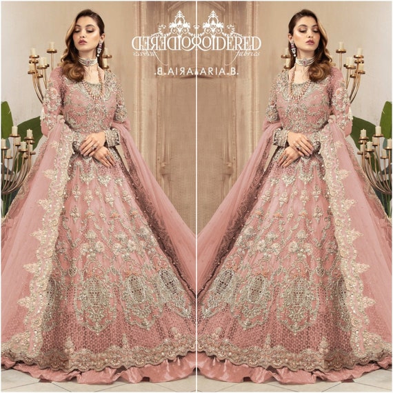 Pakistani Wedding Dress Latest Bridal Collection Pink Long Etsy UK