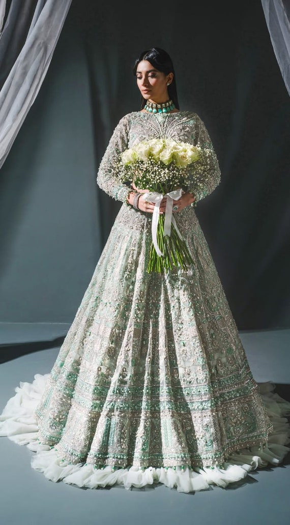 Turquoise Long Maxi Pakistani Indian Wedding Dresses - Etsy