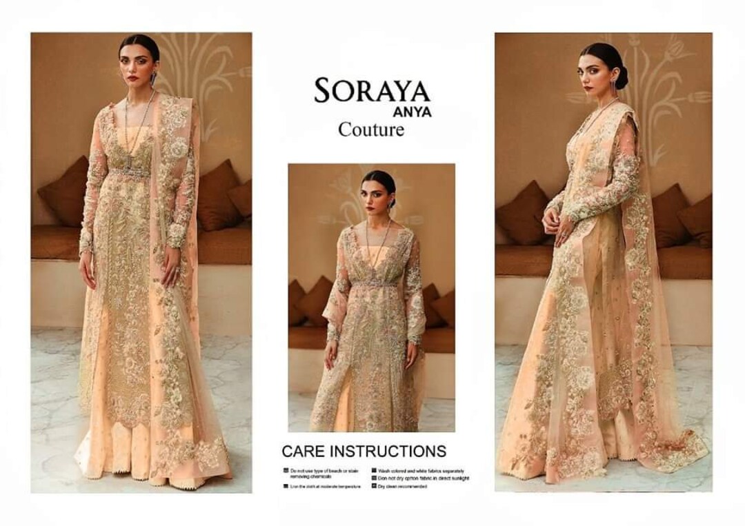 Pakistani Wedding Dress Peach Nikkah Gown Collection Etsy