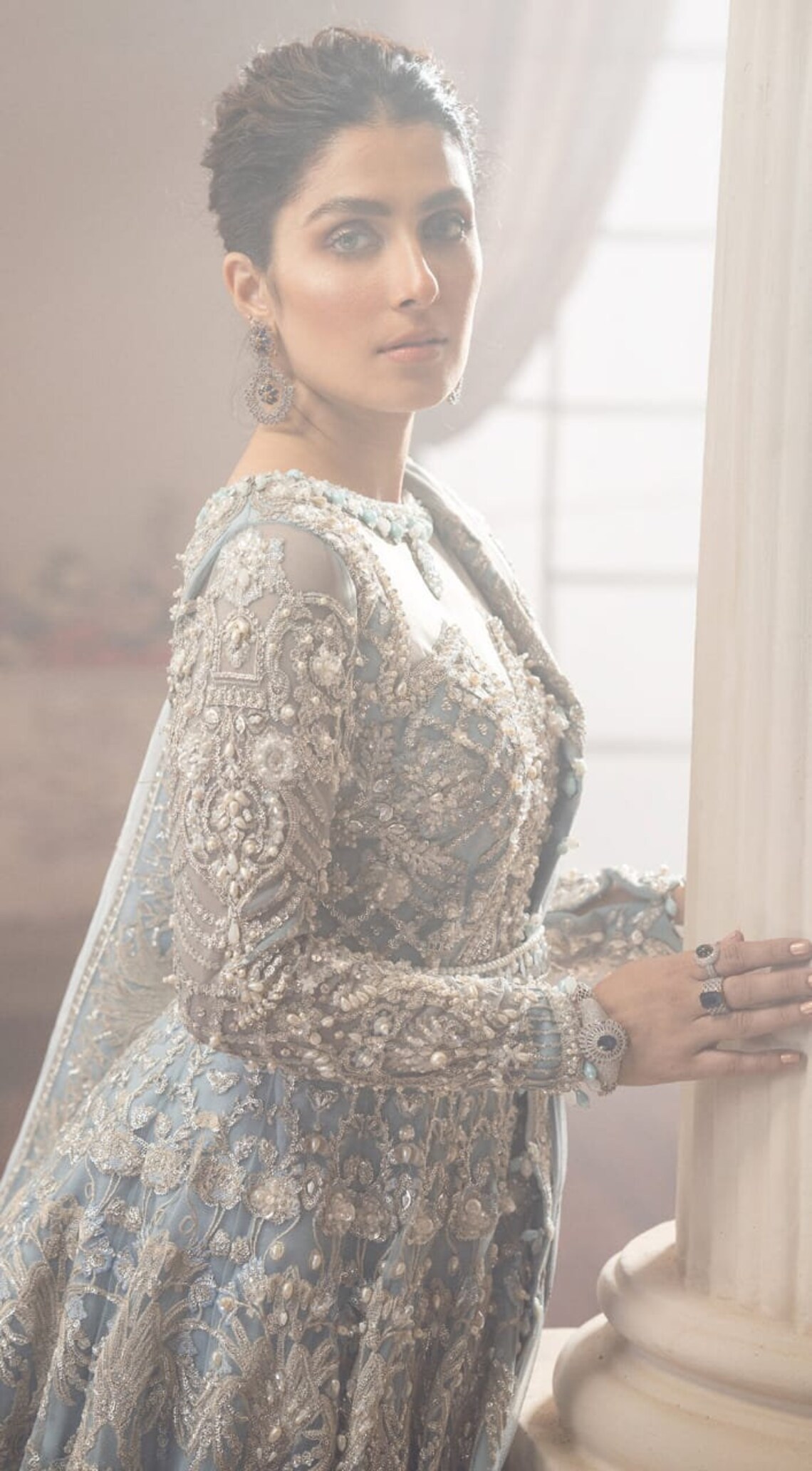 Sky Blue Long Maxi Pakistani Indian Wedding Dresses Embroidery Etsy UK