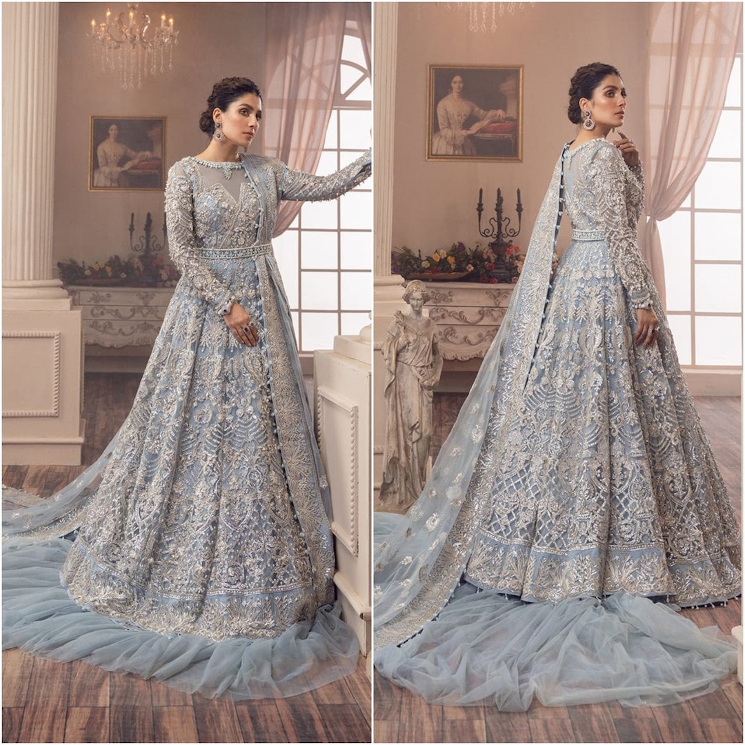 Long Maxi Pakistani Indian Wedding Dresses Embroidery Clothes - Etsy