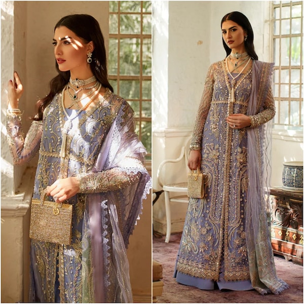 Stylishfashion Pakistani/Indian Embroidered Anarkali Salwar Kameez - Ready To Wear Party Dress
