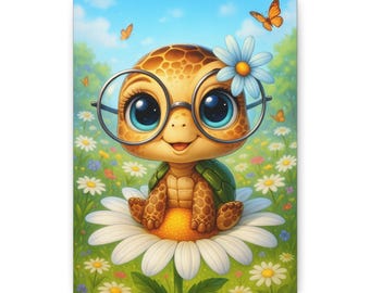 Whimsical Turtle Digital Art Print Art
