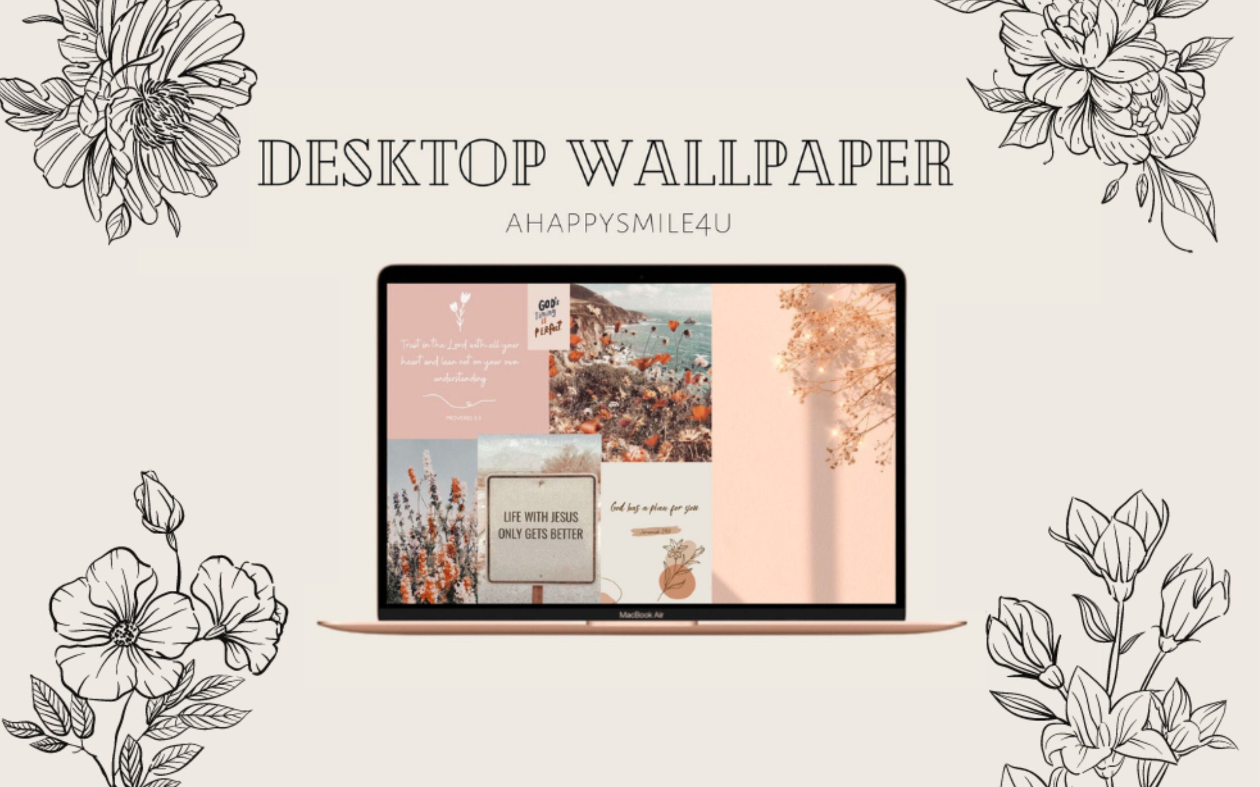 Aesthetic Christian MacBook Desktop 2 Wallpapers for 1 Price Etsy
