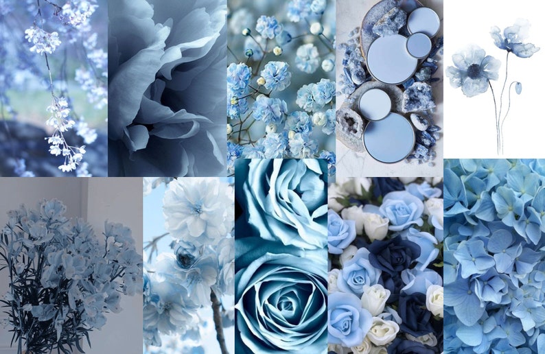 Aesthetic Computer Desktop Wallpaper Blue Floral MacBook 2 Wallpapers — free download
