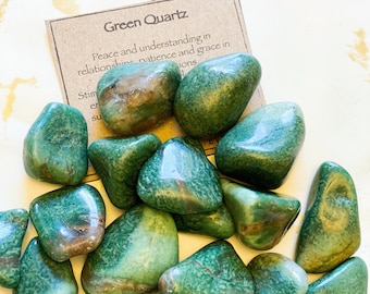 Green Quartz Crystal Tumbled Stone - Peace, Patience, Creativity