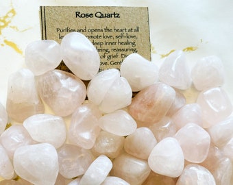 Rose Quartz Crystal Tumbled Stone - Love, Healing, Friendship, Peace