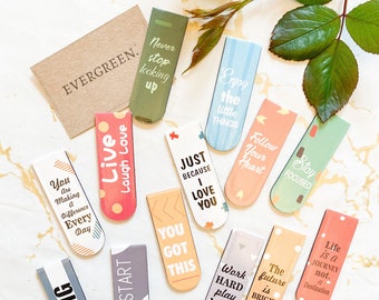 Motivational Quote Magnetic Folding Bookmark - Wide Variety Available!