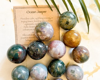 Ocean Jasper Crystal Sphere - Strength, Positivity & Calm