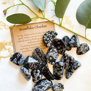 Snowflake Obsidian Crystal Tumbled Stone - Empowerment, Purity & Balance