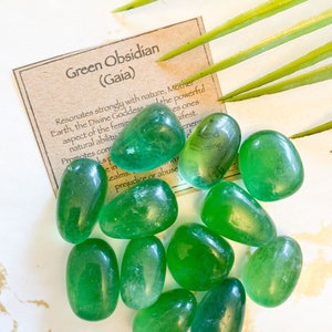 Green Obsidian (Gaia) Crystal Tumbled Stone - Creativity, Energy & Manifestation