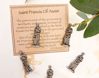 Saint Francis Of Assisi Pewter Figurine - Environment, Merchants & Animals