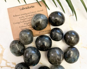 Labradorite Crystal Tumbled Stone - Relieves Stress & Anxiety