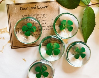 Four Leaf Clover Crystal Resin - Luck, Good Fortune & Success