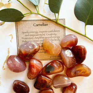 Carnelian Crystal Tumbled Stone - Confidence, Empowerment & Energy