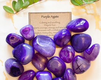 Purple Agate Crystal Tumbled Stone - Relaxation, Harmony & Power