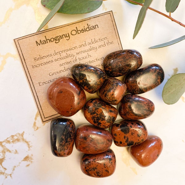 Mahogany Obsidian Crystal Tumbled Stone - Strength, Growth & Creativity