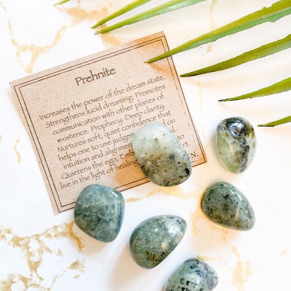 Prehnite Crystal Tumbled Stone - Confidence, Clarity & Alignment