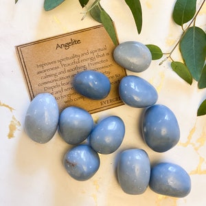 Angelite Crystal Tumbled Stone - Peace, Compassion & Forgiveness