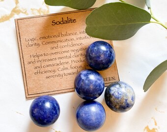 Sodalite Crystal Sphere 20mm - Calm, Focus & Confidence