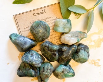 Emerald Crystal Tumbled Stone - Peace, Love & Unity