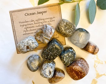 Ocean Jasper Crystal Tumbled Stone - Calm, Positivity & Self-Confidence