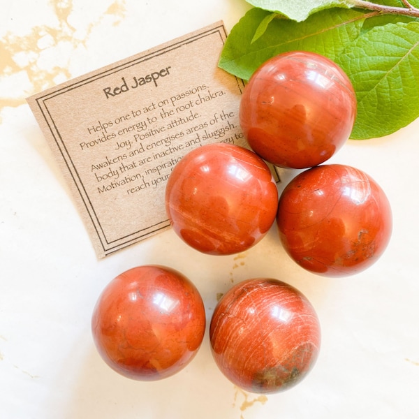 Red Jasper Crystal Sphere 35mm - Energy, Joy & Positivity