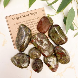 Dragon Stone Jasper Crystal Tumbled Stone - Healing, Creativity & Growth