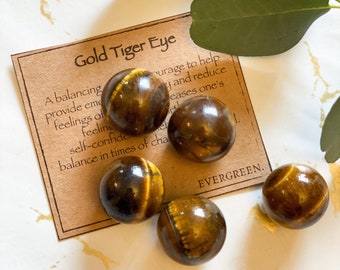 Gold Tiger Eye Crystal Sphere 20mm - Self-Worth, Self-Confidence & Stability