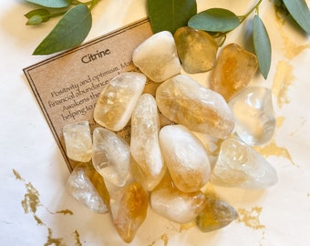 Citrine Crystal Tumbled Stone - Positivity, Optimism & Self-Healing
