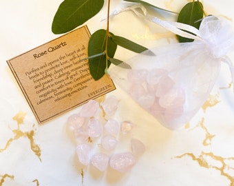 Rose Quartz Crystal Chip Gift Bag 20g - Love, Peace & Healing