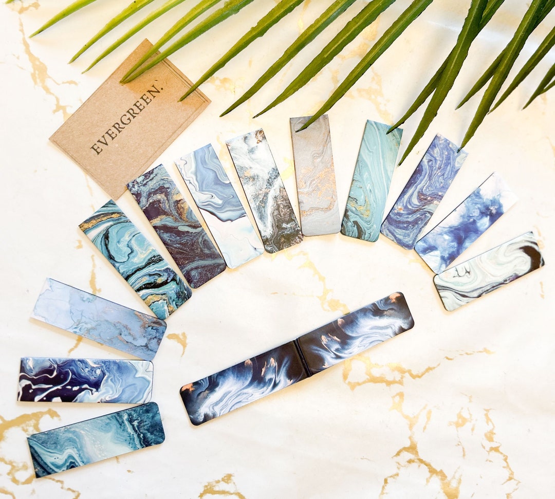 Blue Marble Effect Folding Magnetic Bookmark Wide Variety - Etsy UK