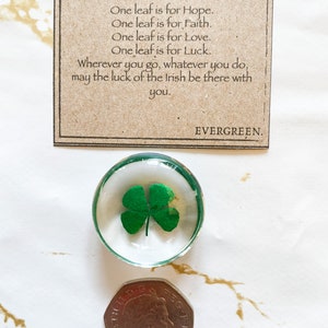 Four Leaf Clover Crystal Resin Luck, Good Fortune & Success image 3