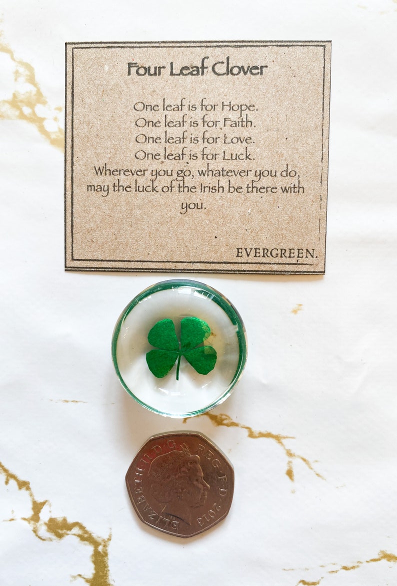 Four Leaf Clover Crystal Resin Luck, Good Fortune & Success image 3