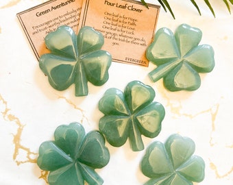 Green Aventurine Crystal Four Leaf Clover - Love, Luck & Hope