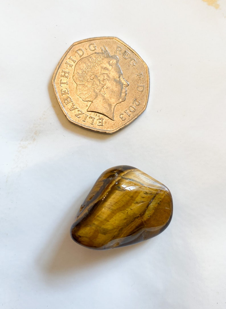 Gold Tiger Eye Crystal Tumbled Stone Courage, Stability, Self-Worth image 3