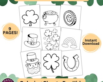 St. Patrick's Day Templates, Shamrock Cut-outs For Crafts, Printable Coloring Sheets