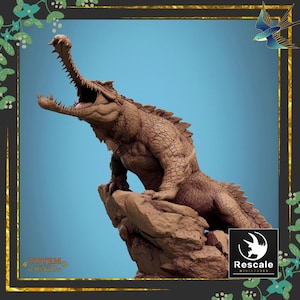 Ancient Alligator | Rescale Miniatures | DnD Tabletop Miniature | Hand-Painted Mini | The Magpie&#39;s Menagerie