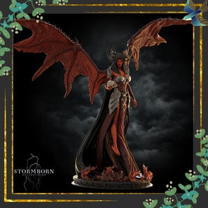 Nyxara, Demon of the Night | Stormborn Collectibles | Tabletop Miniature | Hand-Painted by the Magpie&#39;s Menagerie